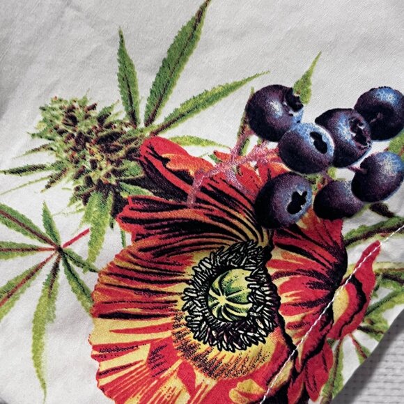 On The Byas Shirt Mens Medium Button Up Tropical Mushroom Floral Pocket Cotton - Picture 5 of 10